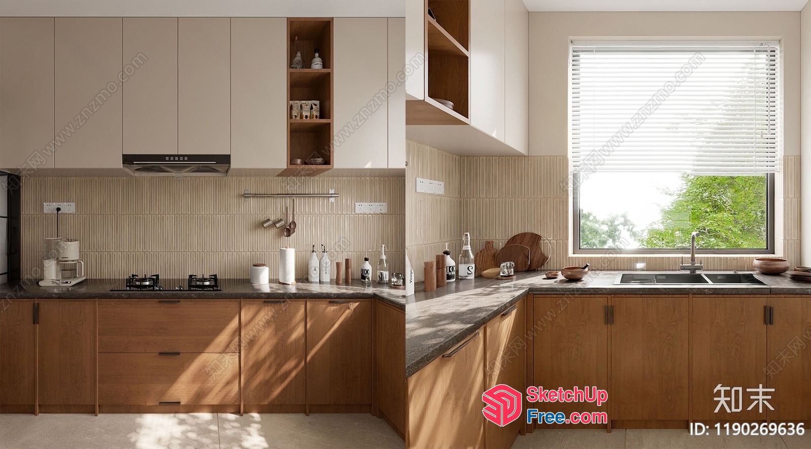 Modern Kitchen With Natural Light 3D SketchUp File