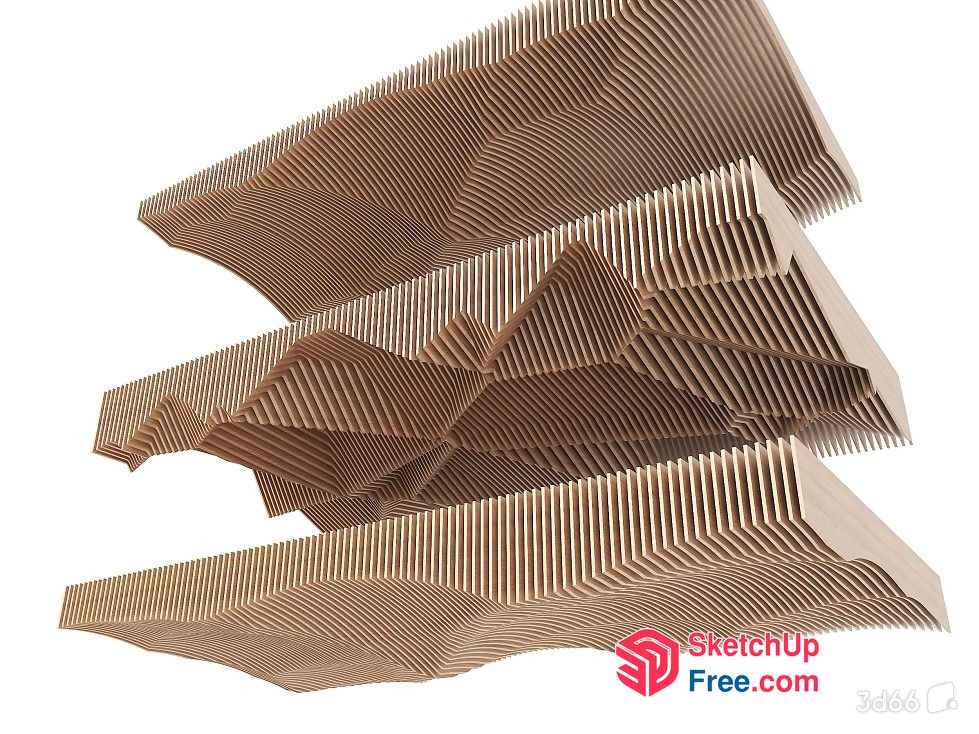Intricate Wooden Paneling Design 3D SketchUp File
