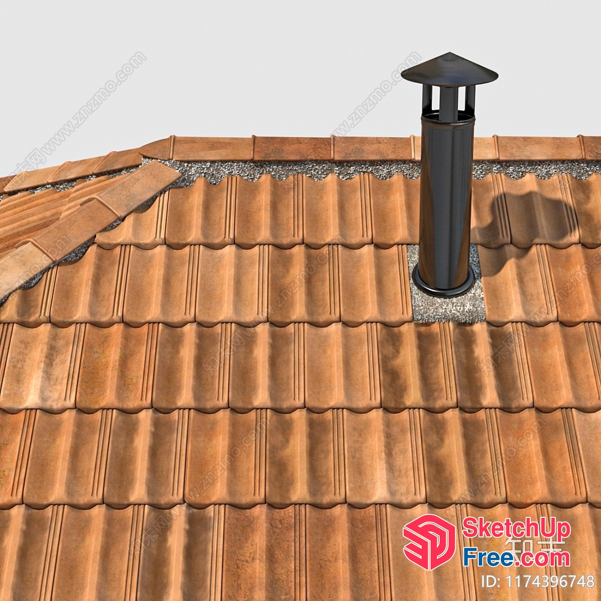 Roof Tiles And Chimney 3D SketchUp File
