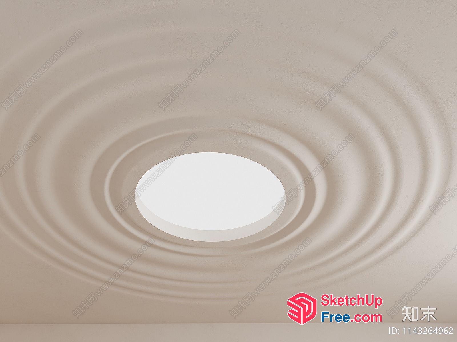 Ceiling Light With Ripples 3D SketchUp File