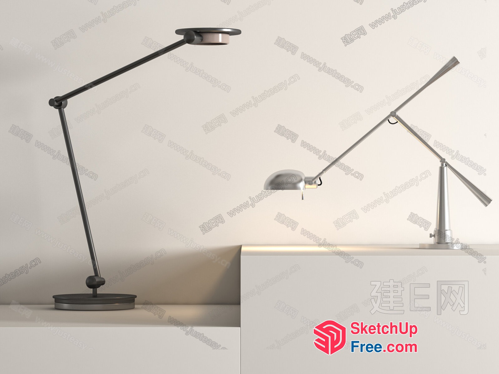 Modern Office Desk Lamps For Efficient Workspace Lighting 3D SketchUp File
