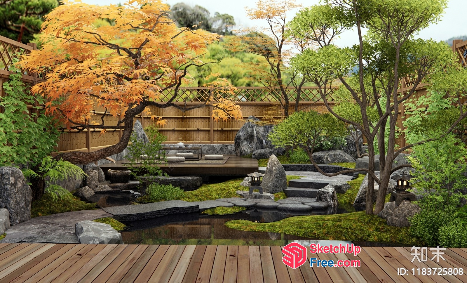 Serene Japanese Garden Oasis 3D SketchUp File