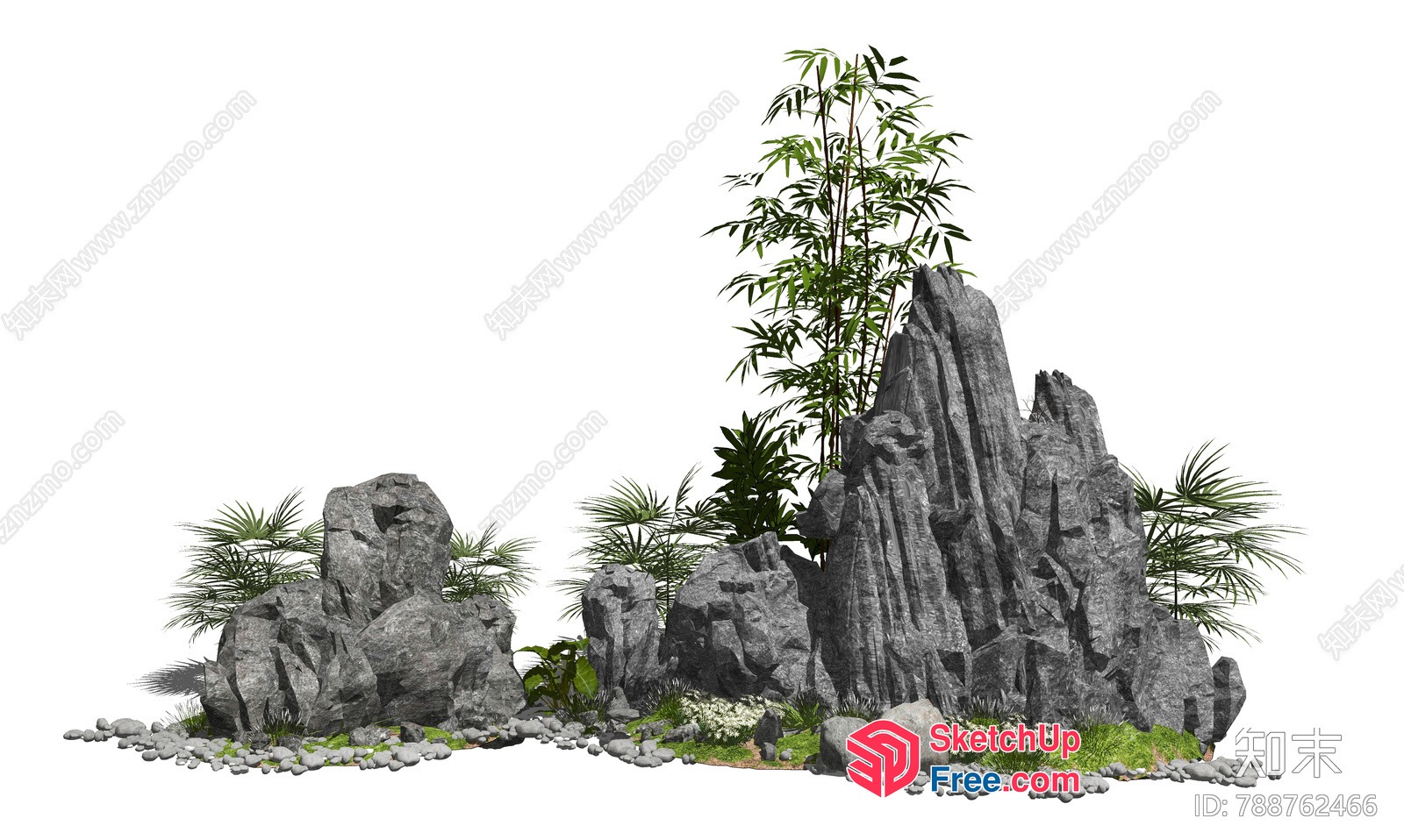 Exotic Tropical Rock Formation 3D SketchUp File
