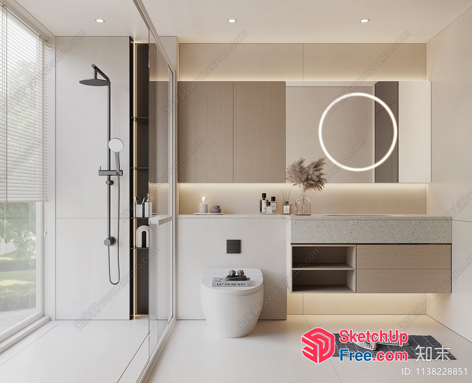 Modern Minimalist Bathroom With Clean Lines And Neutral Colors 3D SketchUp File