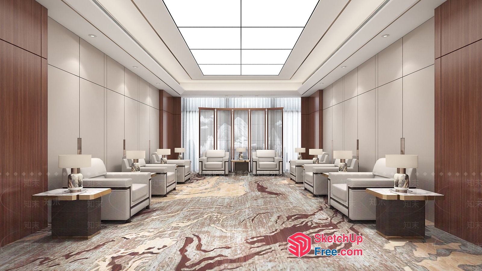 Luxurious Modern Living Room Interior Design 3D SketchUp File