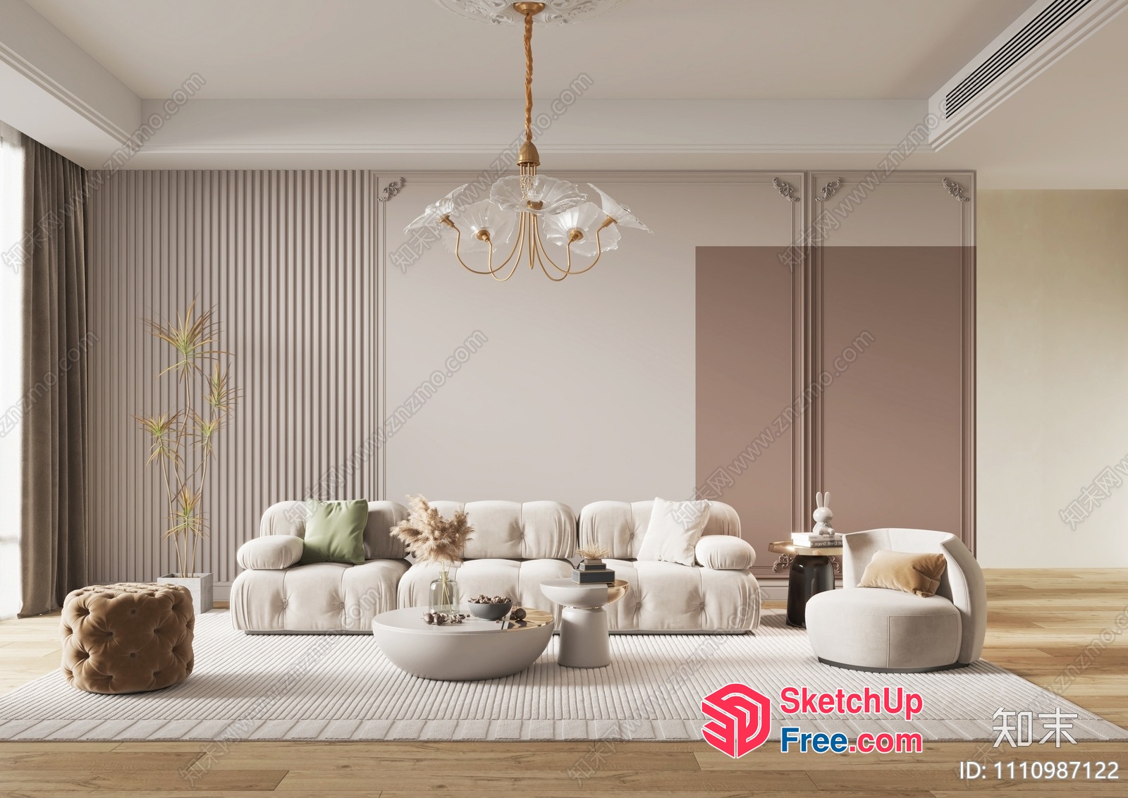 Elegant And Cozy Living Room 3D SketchUp File