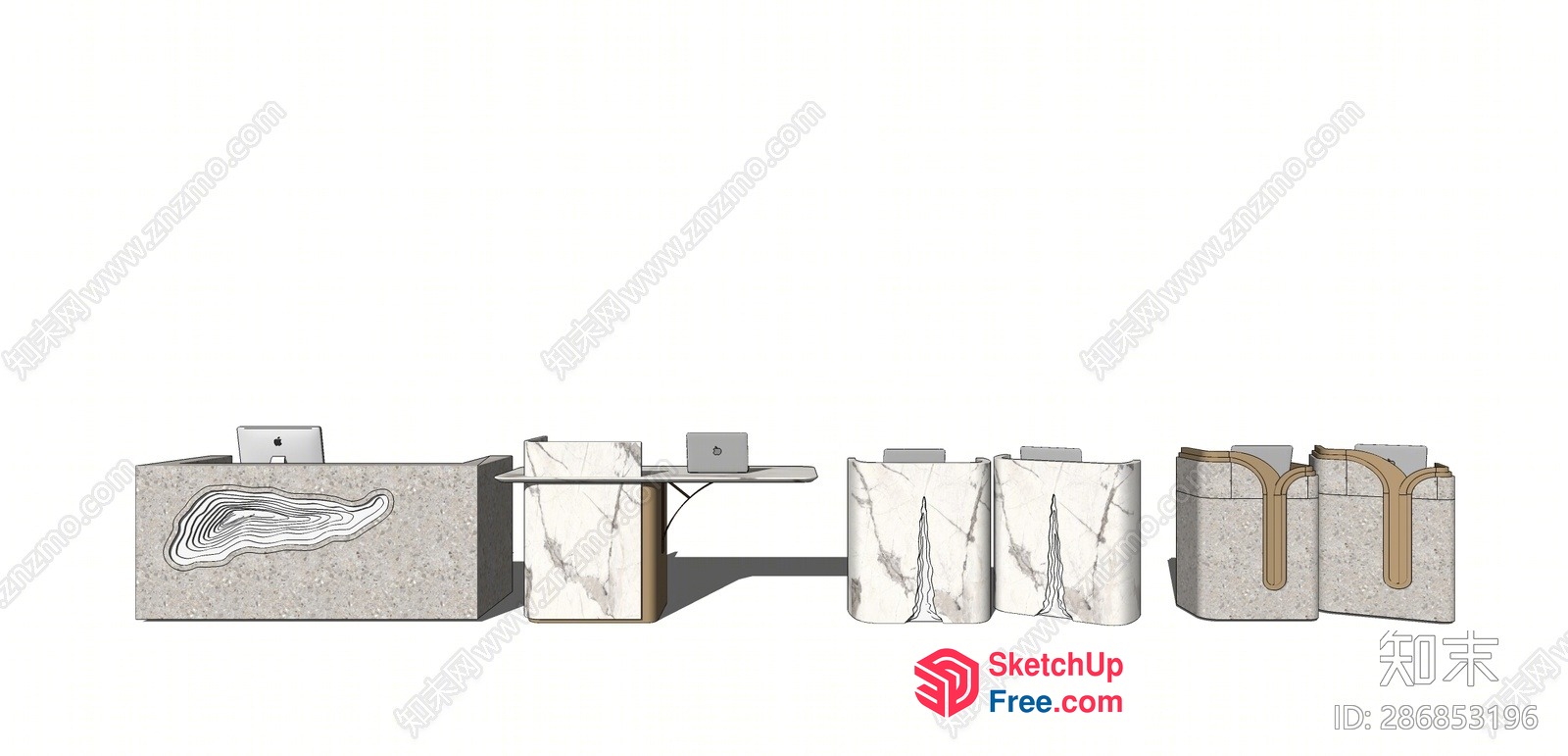 Minimalist Style Office Furniture Set 3D SketchUp File