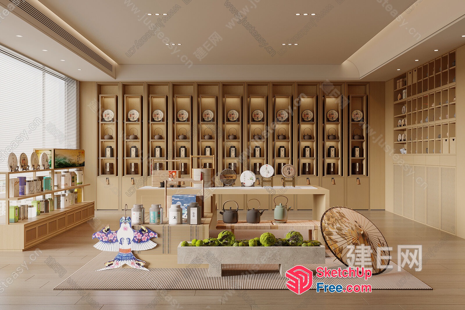 Asian-Inspired Interior With Traditional Decor 3D SketchUp File