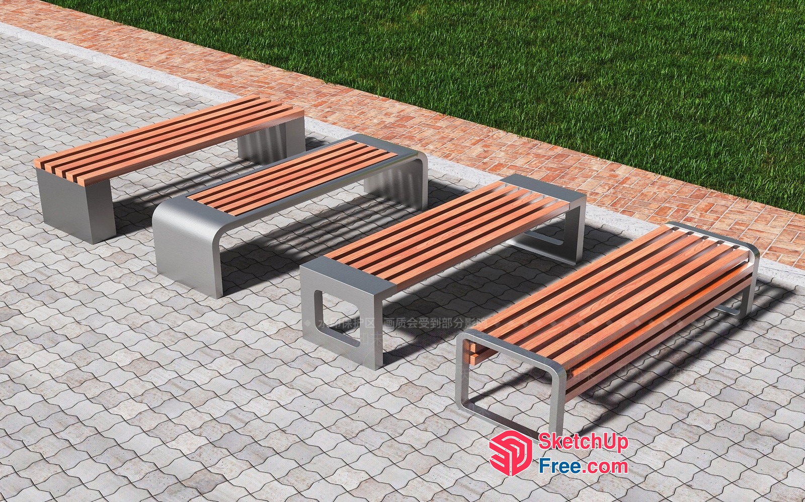 Modern Outdoor Furniture Arrangement 3D SketchUp File