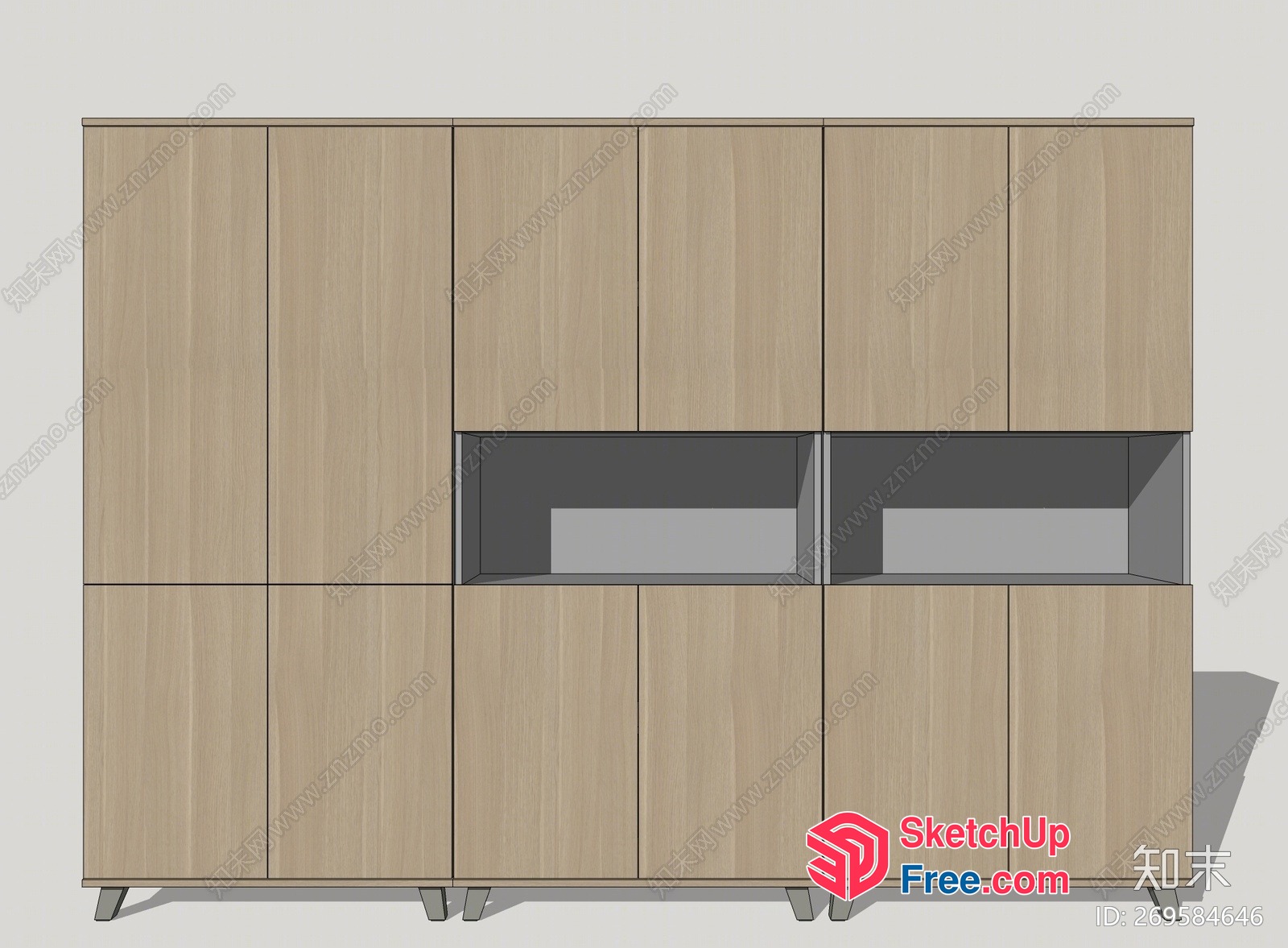 Modern Wood Paneling Furniture 3D SketchUp File