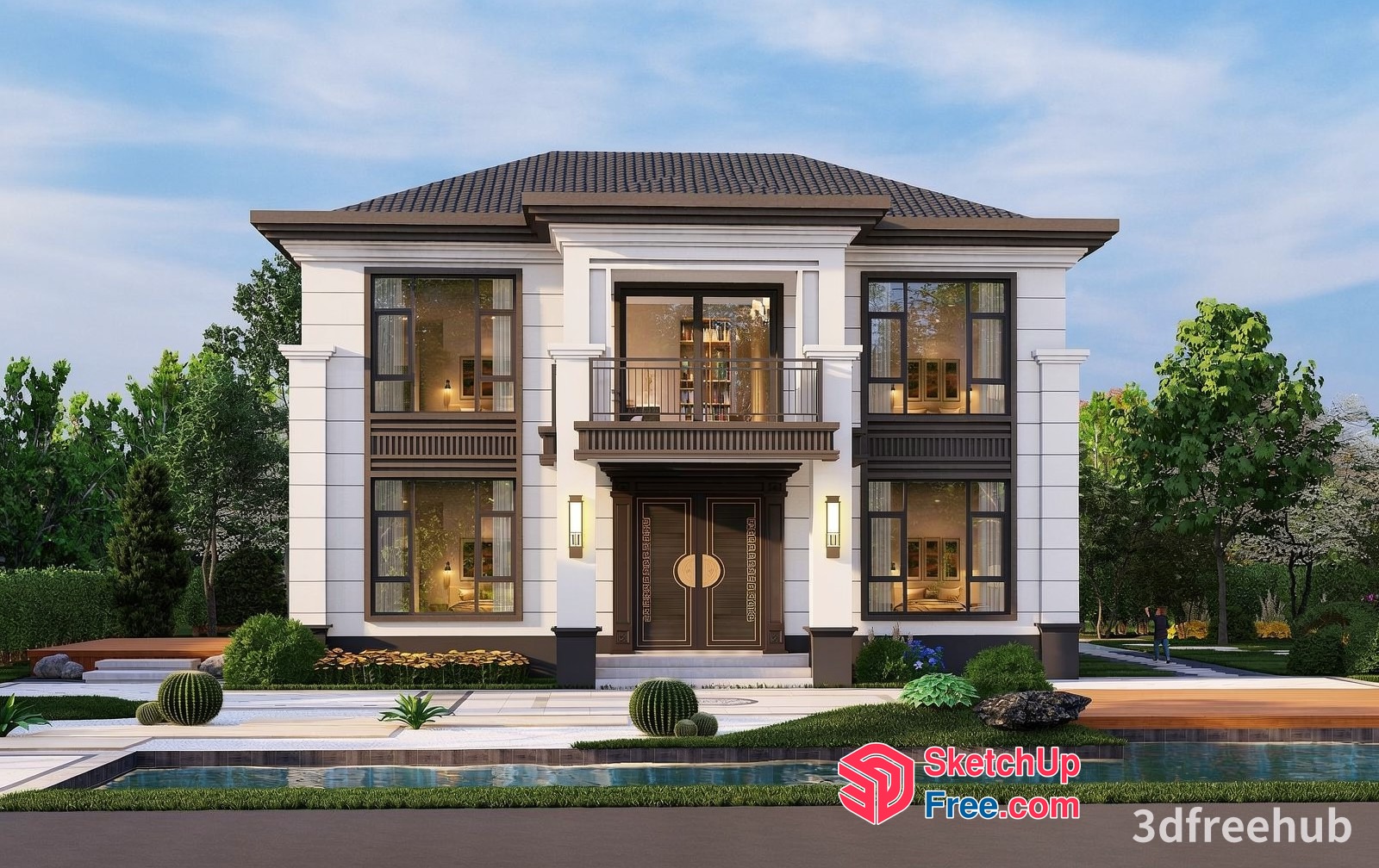 European Style Villa With Classic Moulding 3D SketchUp File