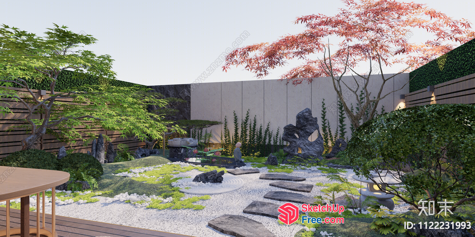 Serene Japanese-Inspired Zen Garden 3D SketchUp File
