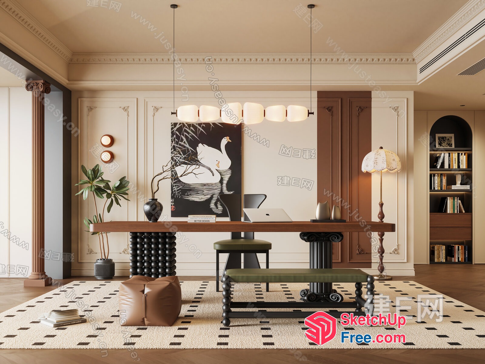 Elegant And Sophisticated Office Space 3D SketchUp File