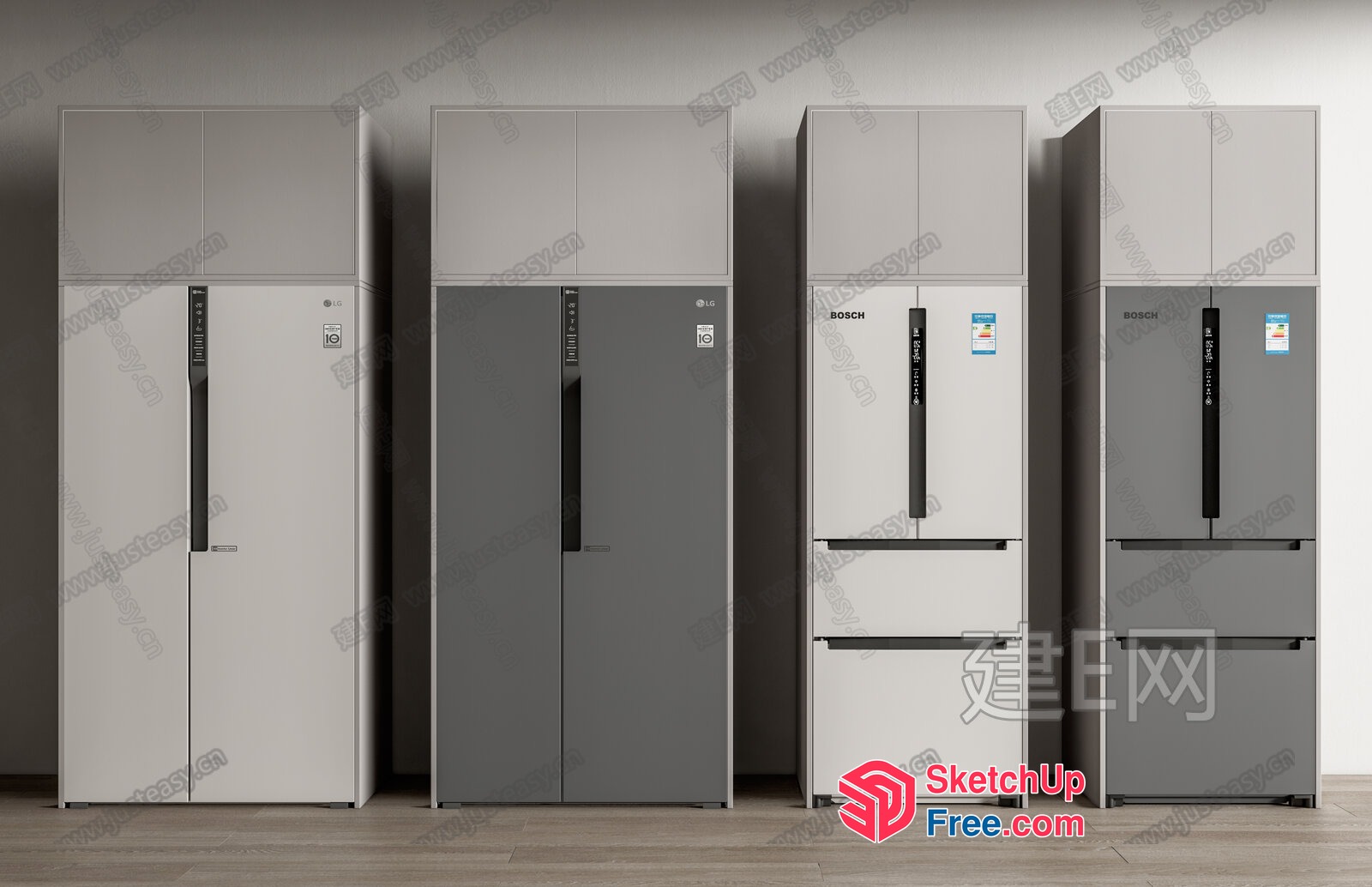 Modern Kitchen Appliances Arrangement 3D SketchUp File