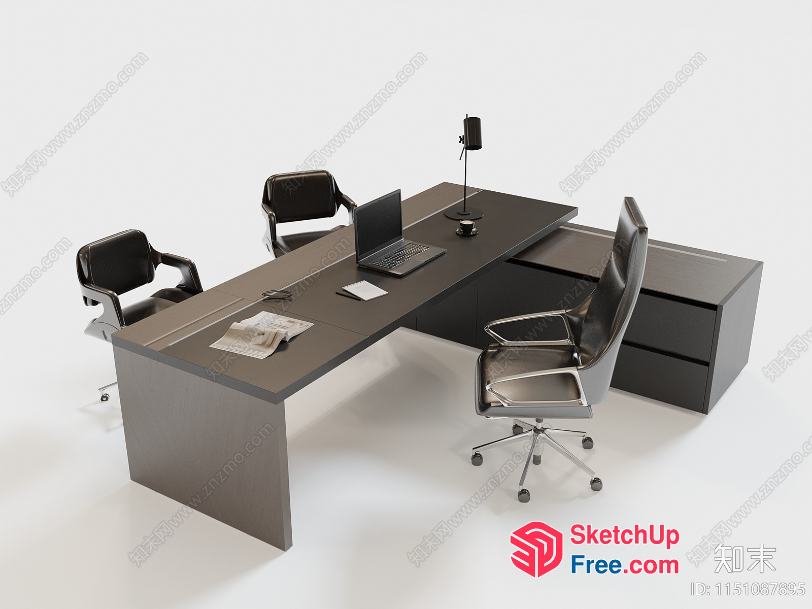 Office Space With Modern Furniture And Neutral Tones 3D SketchUp File