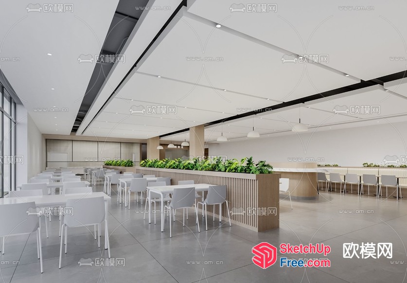 Modern Minimalist Office Space 3D SketchUp File