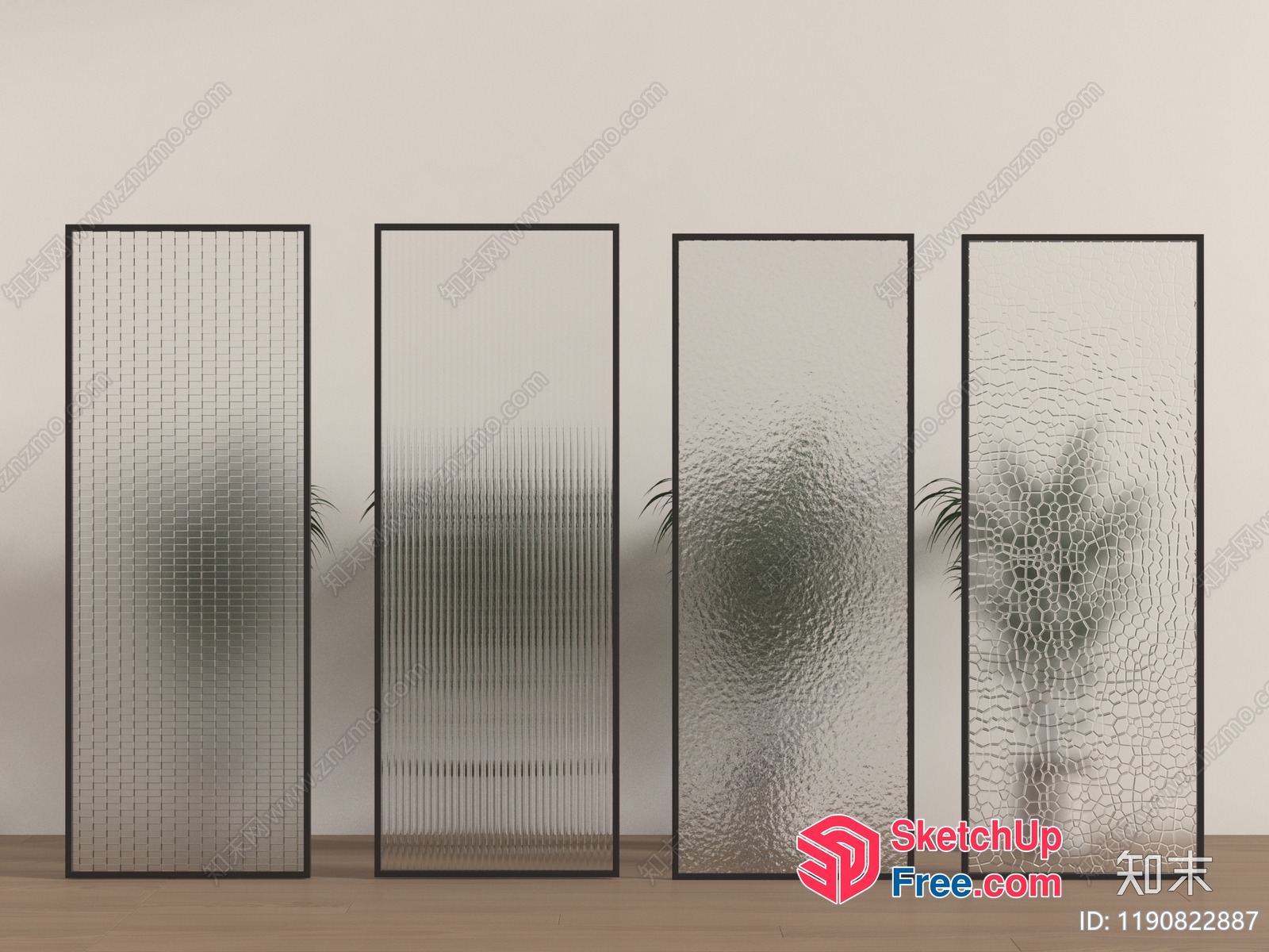 Clear Glass Partition Screens 3D SketchUp File