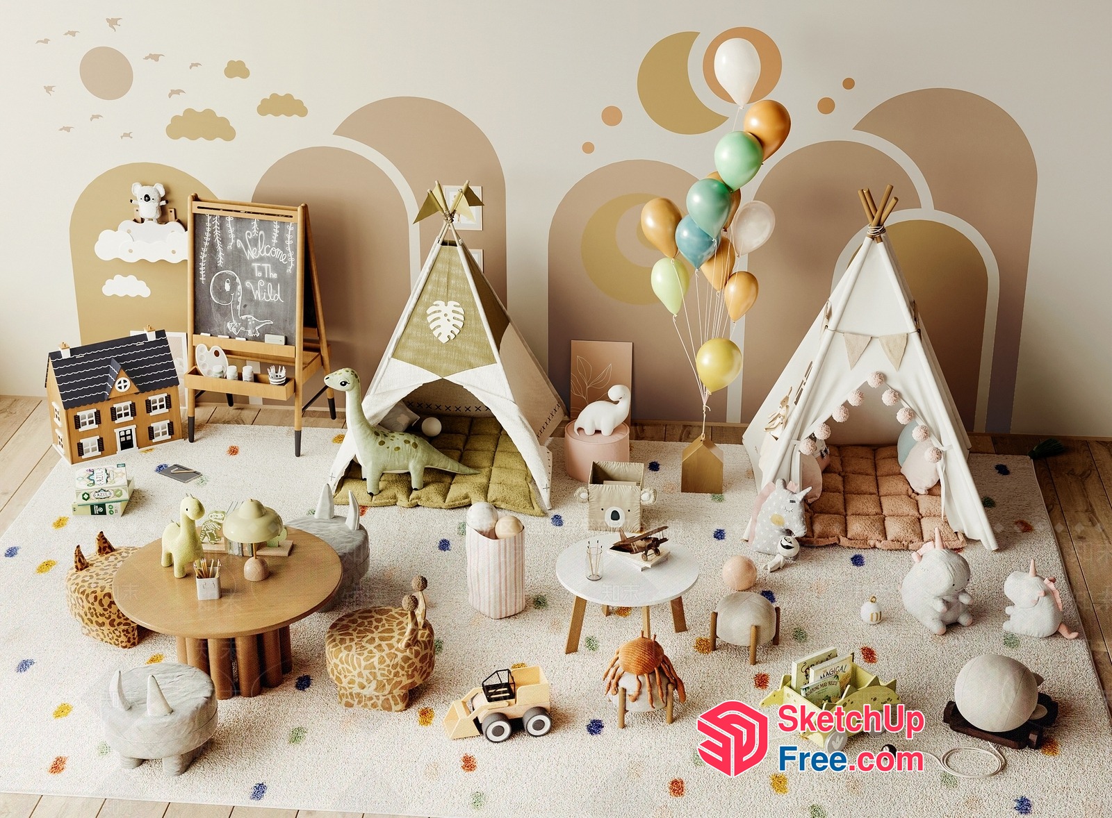 Whimsical Playroom Wonderland 3D SketchUp File