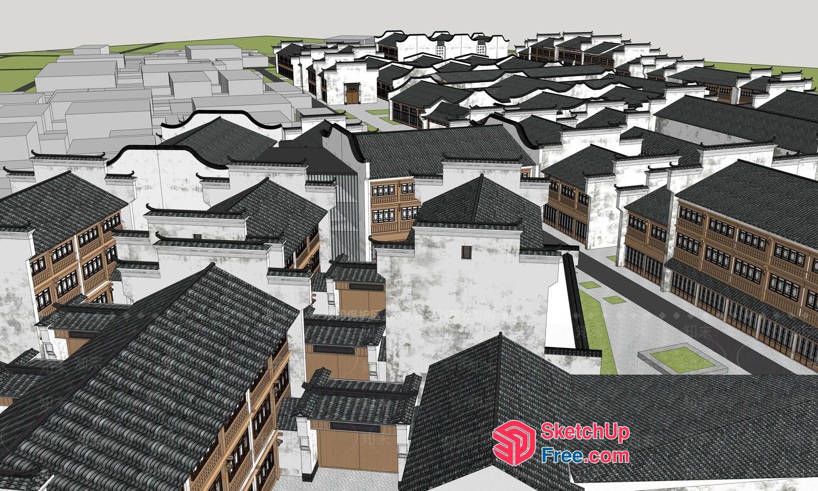 Traditional Asian Village Architecture 3D SketchUp File