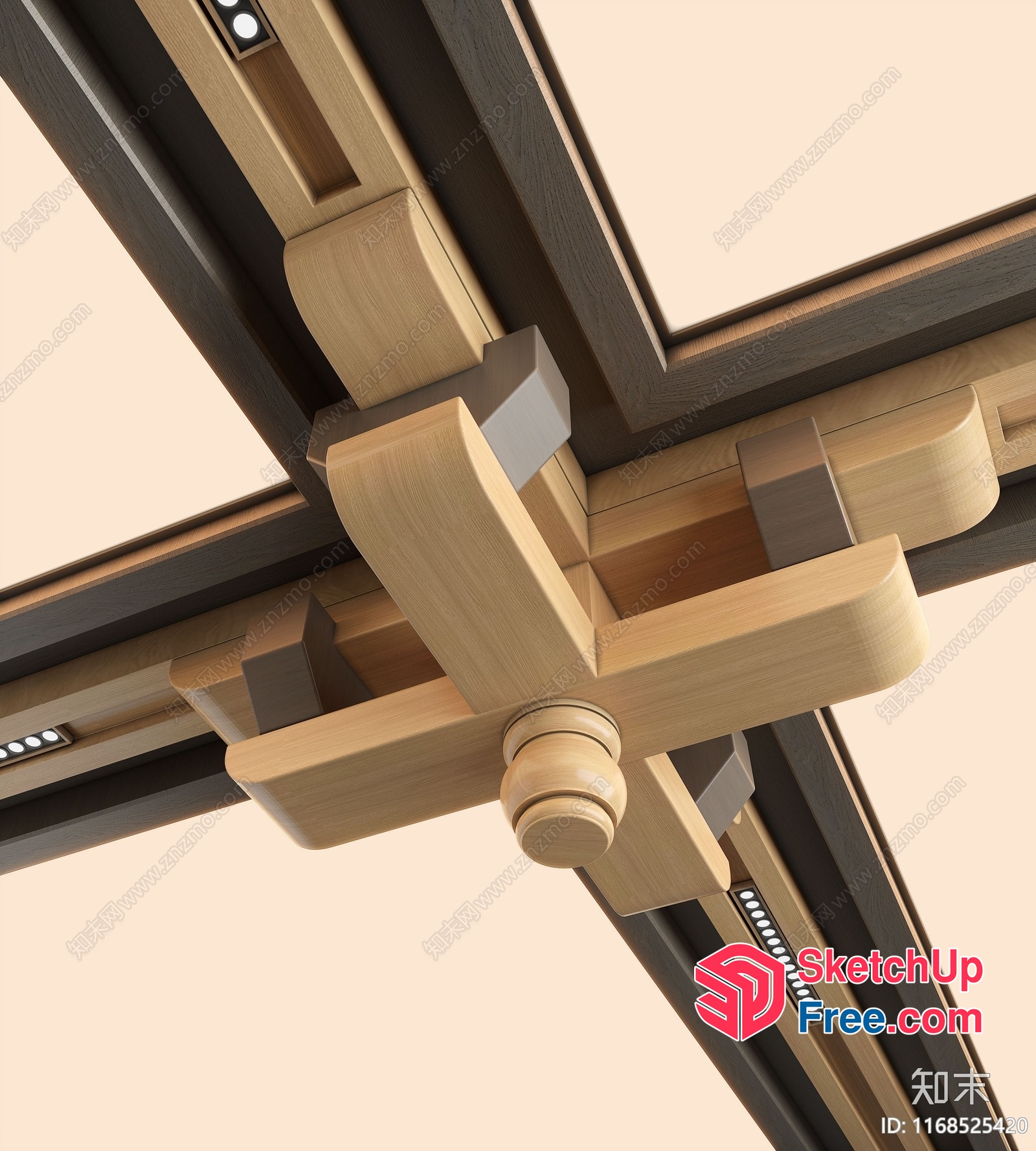 Wooden Beam And Pillar Interior Detail 3D SketchUp File