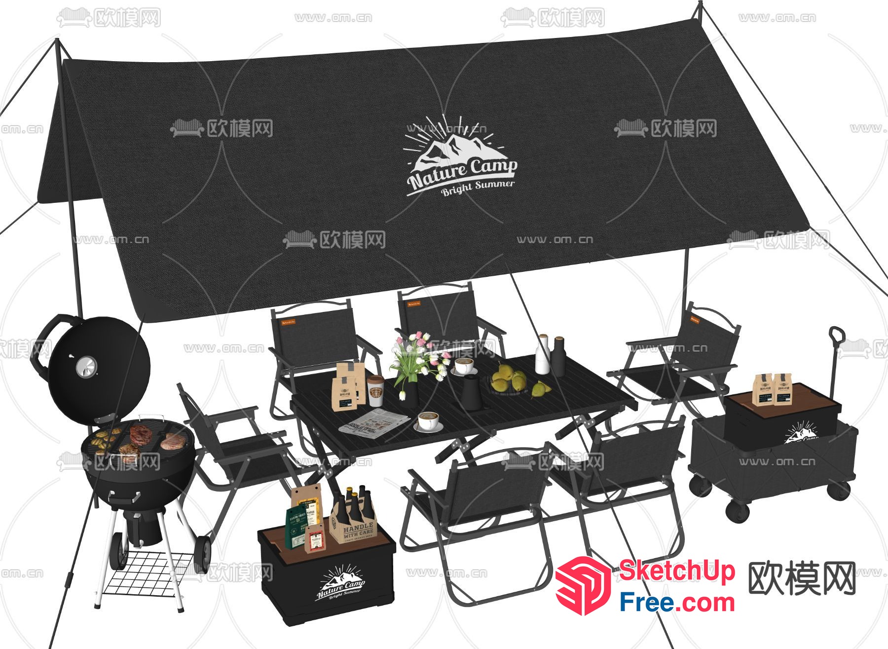 Outdoor Camping Gear And Furniture Collection 3D SketchUp File