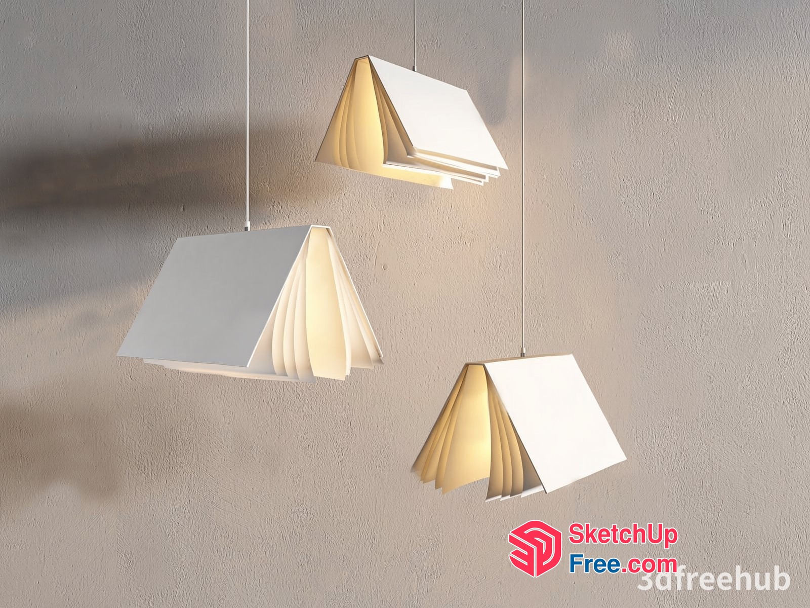 Elegant Modern Minimalist Book-Like Pendant Lights 3D SketchUp File
