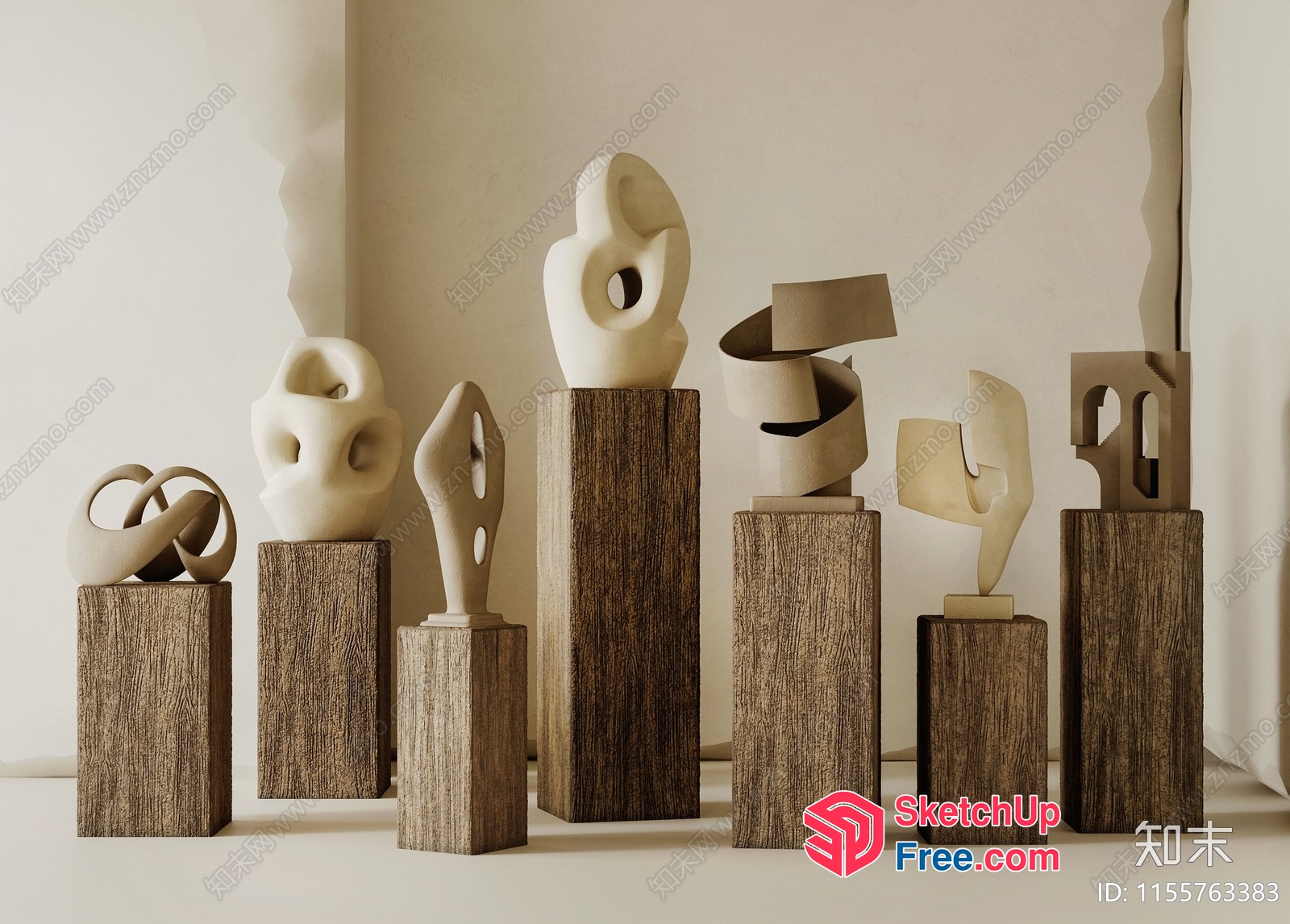 Modern Sculpture Display 3D SketchUp File