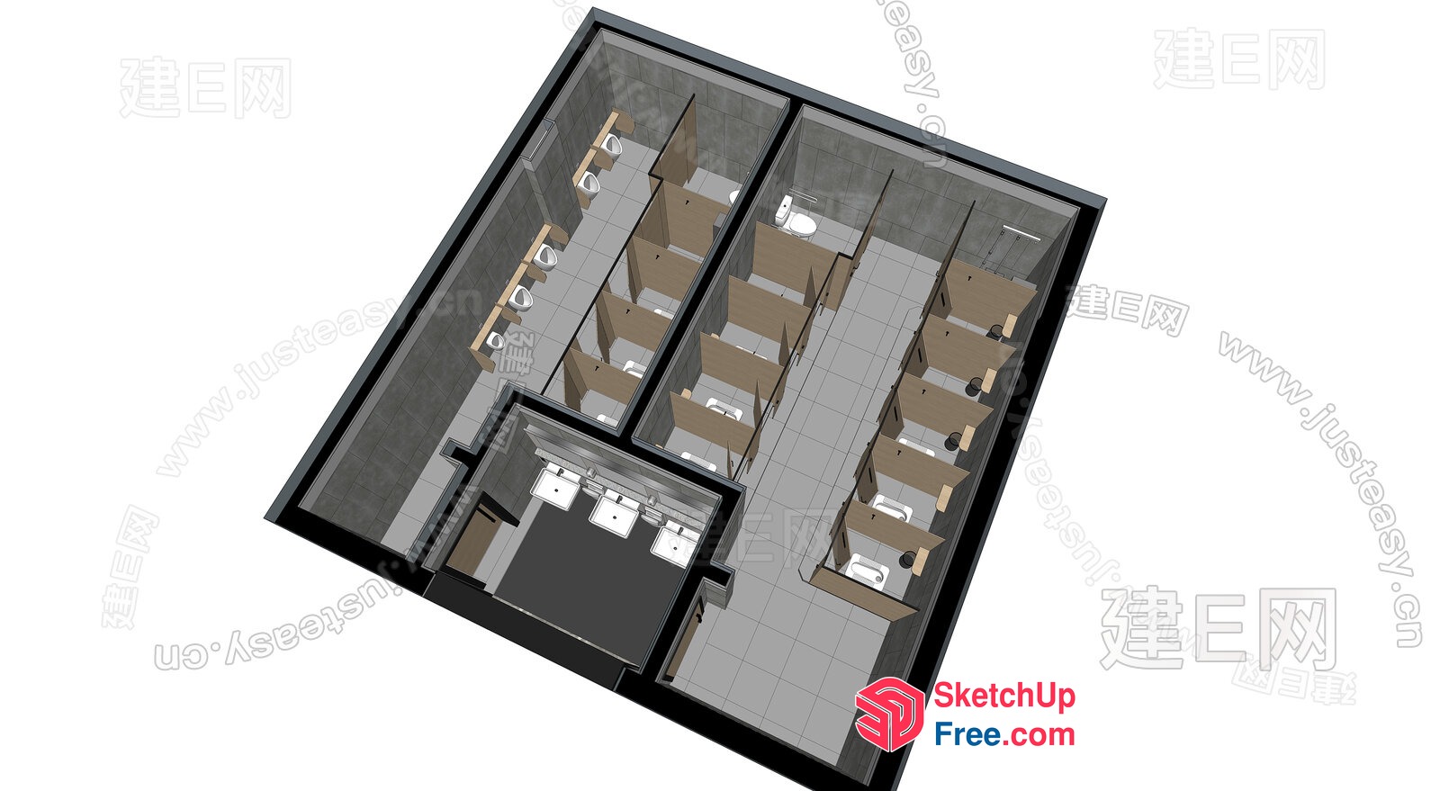 A 3D Rendering Of A Commercial Street Cladding 3D SketchUp File