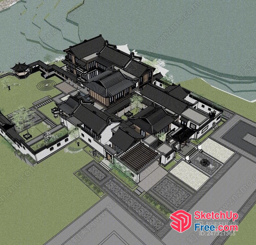 Traditional Asian Architecture Design 3D SketchUp File