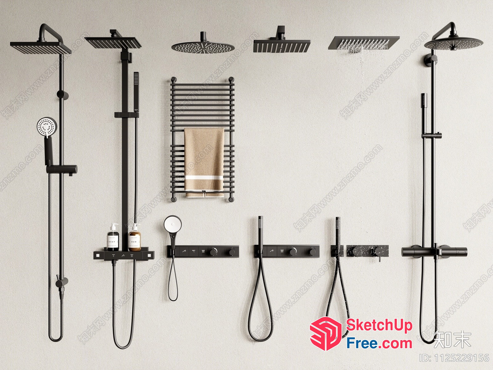 Modern Bathroom Fixtures And Accessories 3D SketchUp File