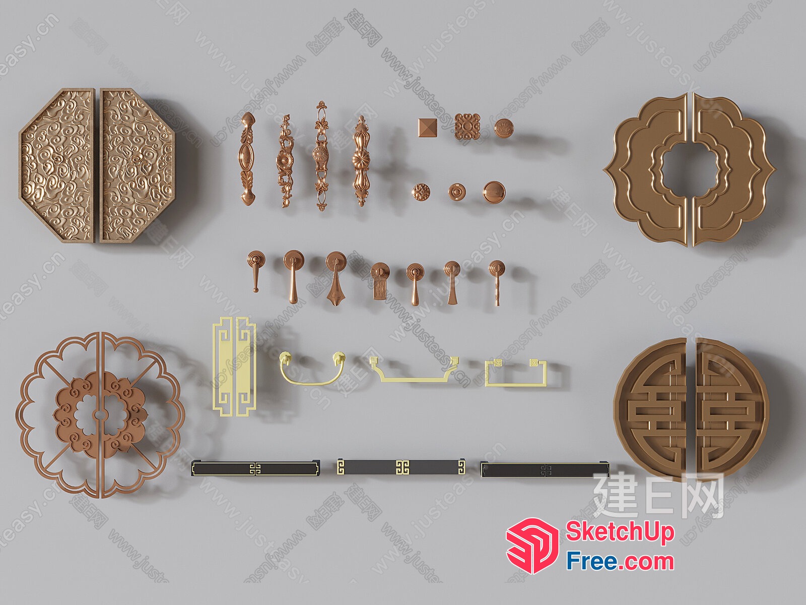 Asian-Inspired Door And Window Decorations 3D SketchUp File