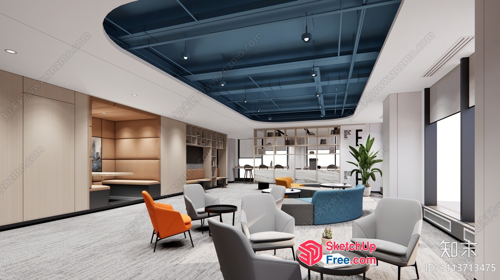 Modern Office Interior With Sleek Furniture And Natural Lighting 3D SketchUp File
