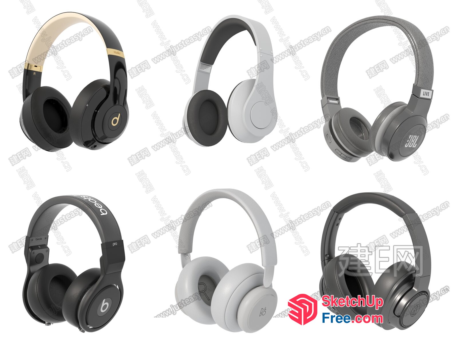 Headphones In Various Styles 3D SketchUp File