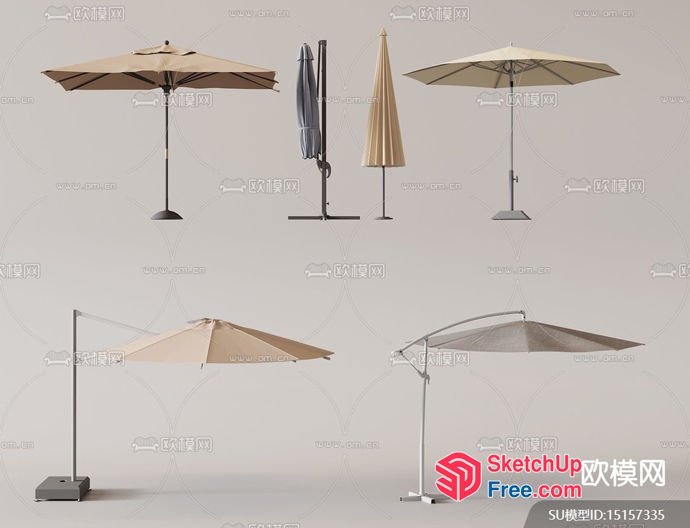 Outdoor Umbrella Collection 3D SketchUp File