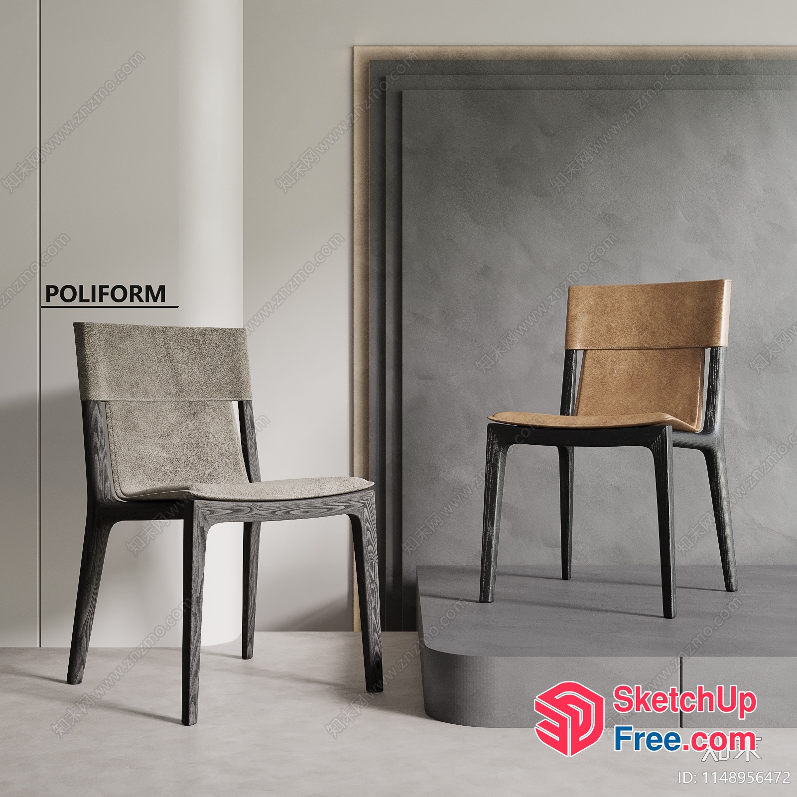 Elegant And Modern Poliform Chairs 3D SketchUp File