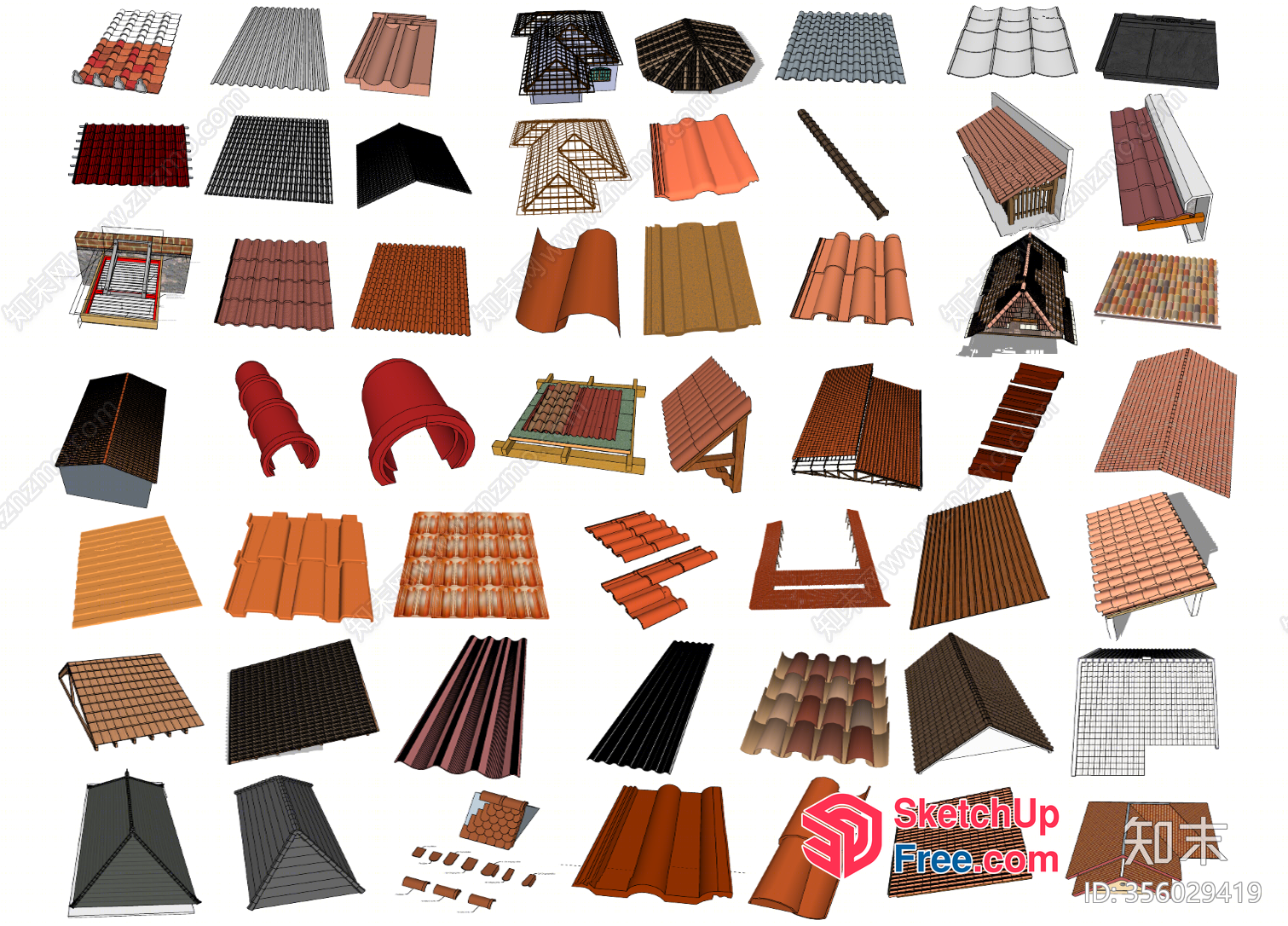 Roof Tiles Collection 3D SketchUp File