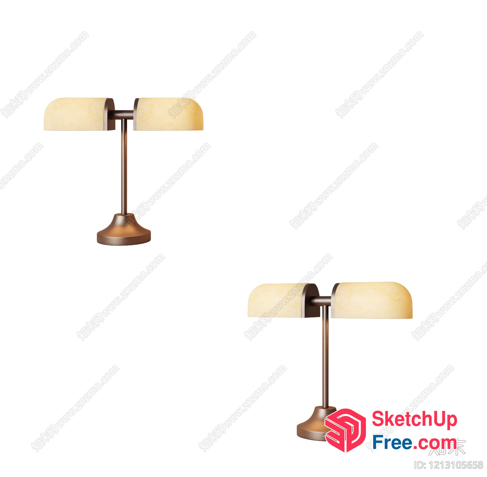 Classic Table Lamps With Creamy Shades 3D SketchUp File