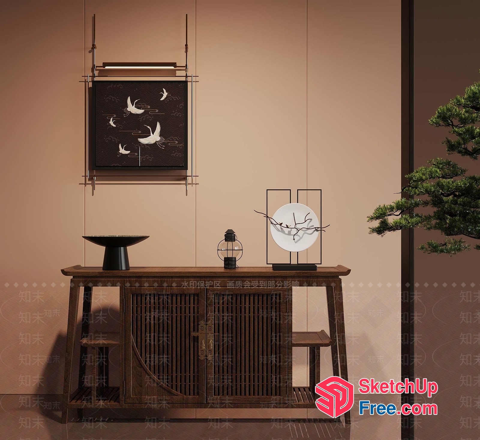 Japanese-Inspired Minimalist Interior Design 3D SketchUp File
