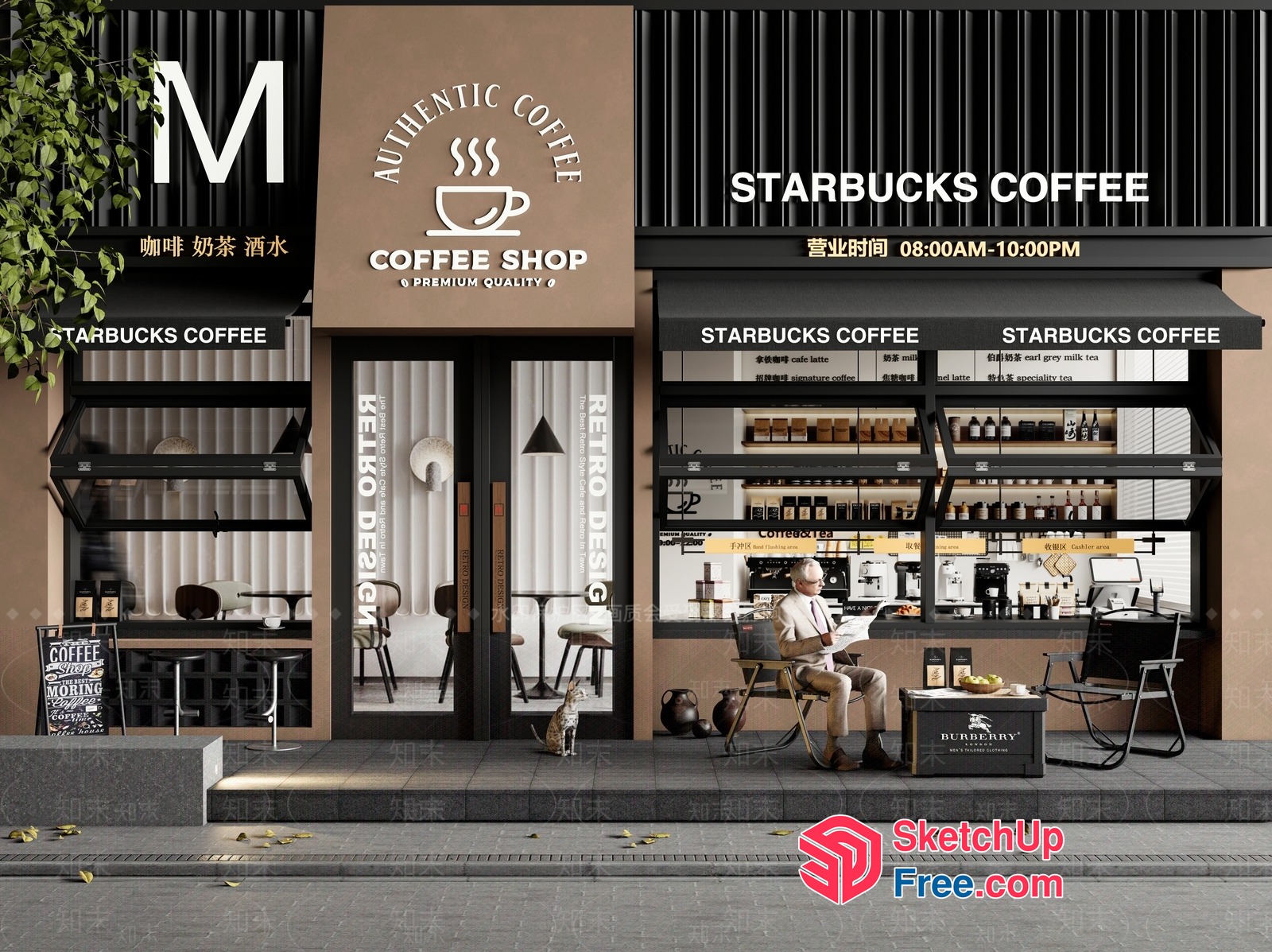 Authentic Coffee Shop 3D SketchUp File