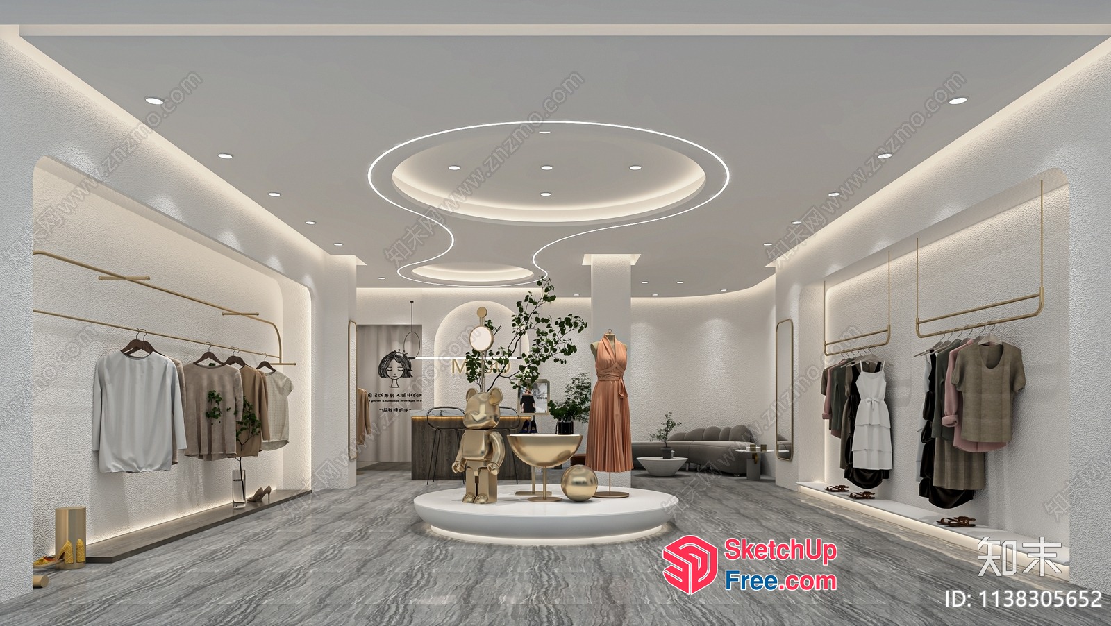 Luxurious And Elegant Clothing Store Interior 3D SketchUp File
