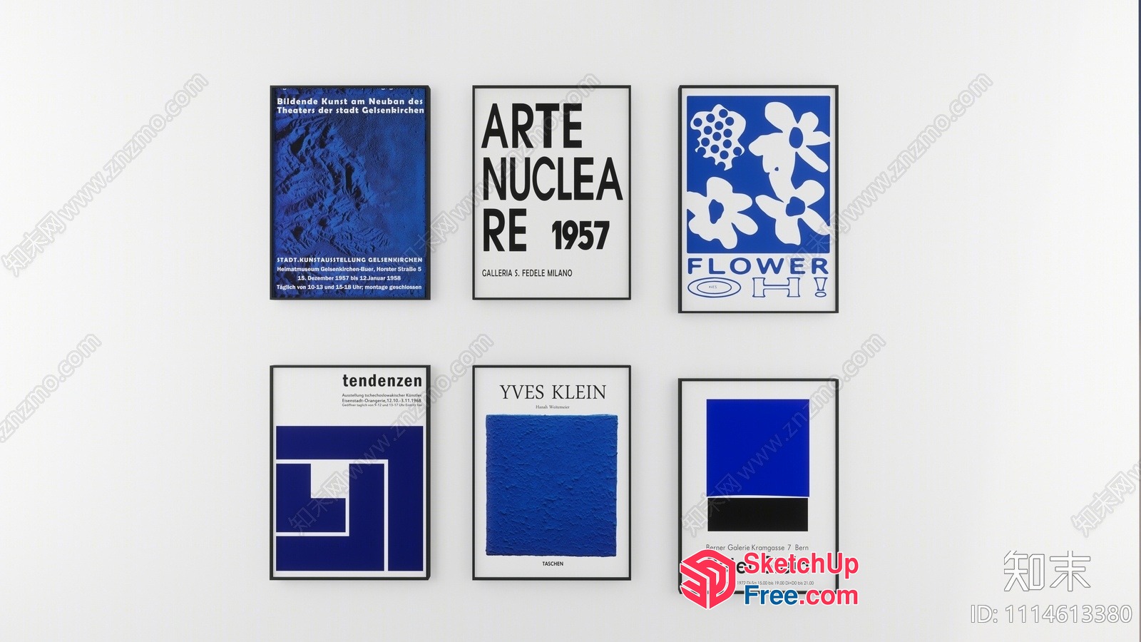 Minimalist Modern Art Gallery Collection 3D SketchUp File