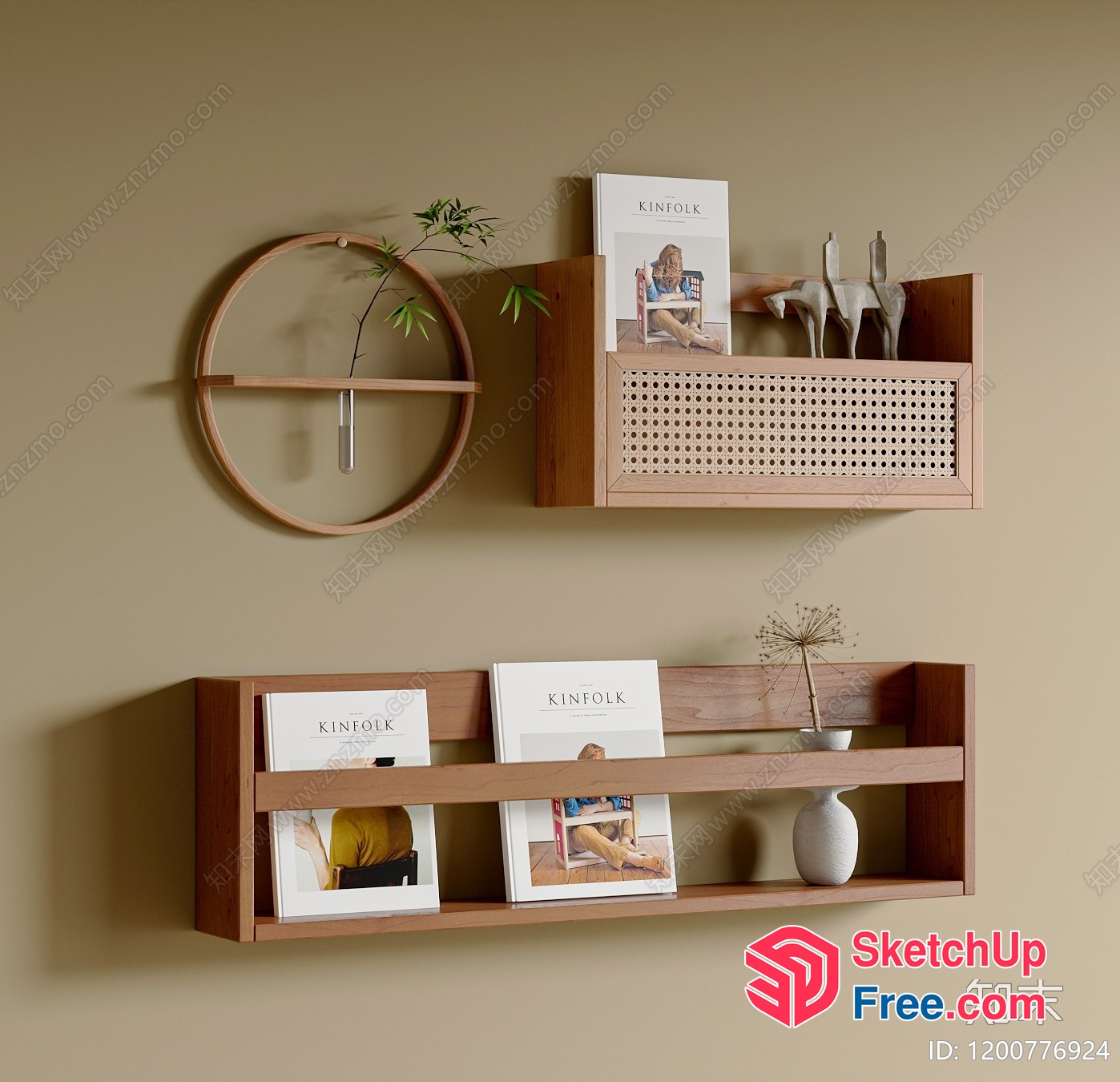 Minimalist Wood Decorative Shelf Collection 3D SketchUp File