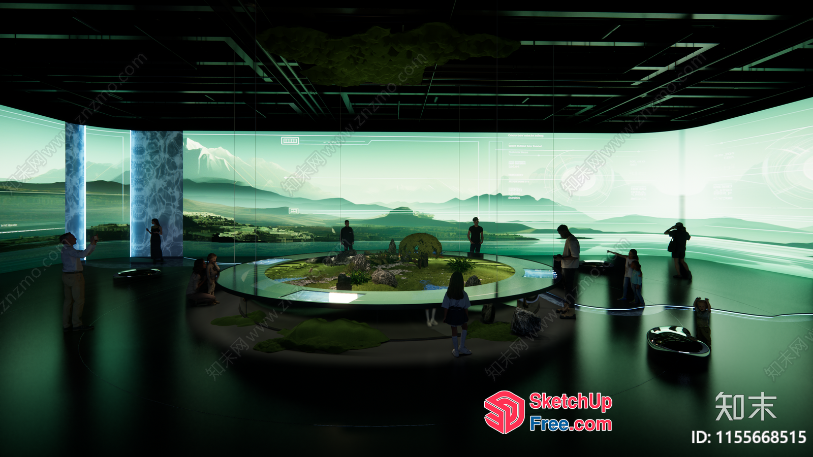 Futuristic Museum Exhibit Hall 3D SketchUp File