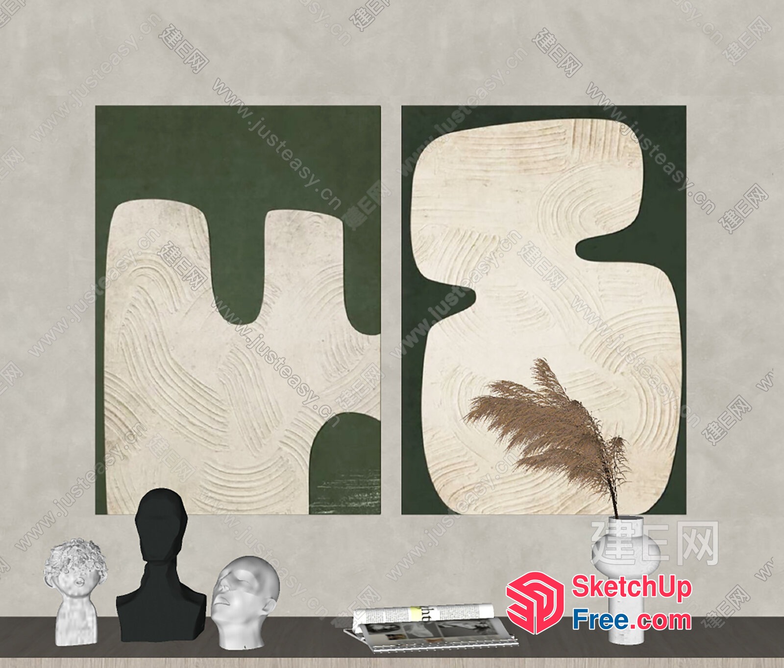 Artistic Composition Of Abstract Shapes And Textures 3D SketchUp File