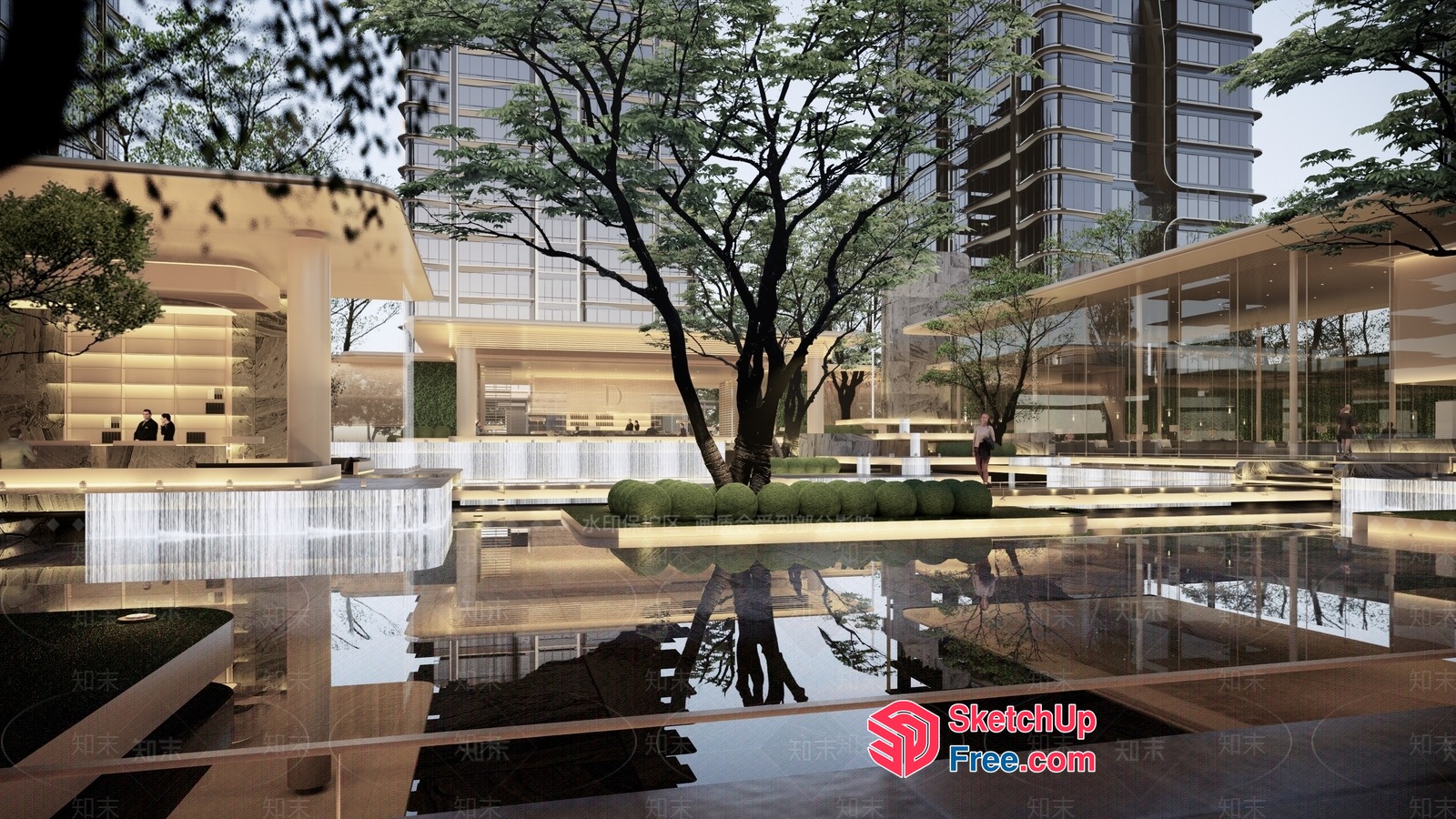 Modern Glass And Stone Exterior 3D SketchUp File