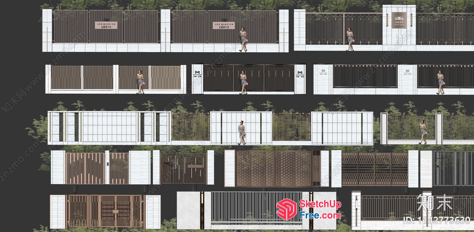 Modern Exterior Design With Railing And Gate 3D SketchUp File