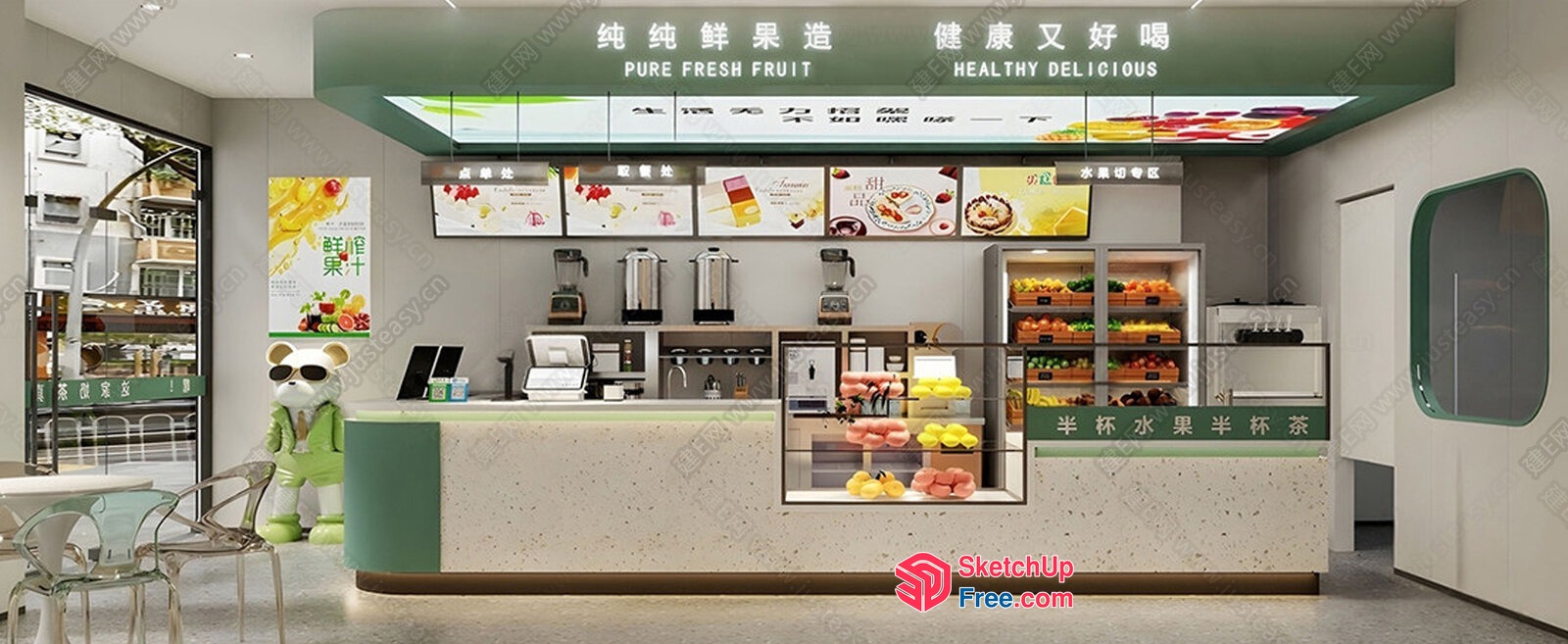 Fresh Fruit And Healthy Delights Shop 3D SketchUp File