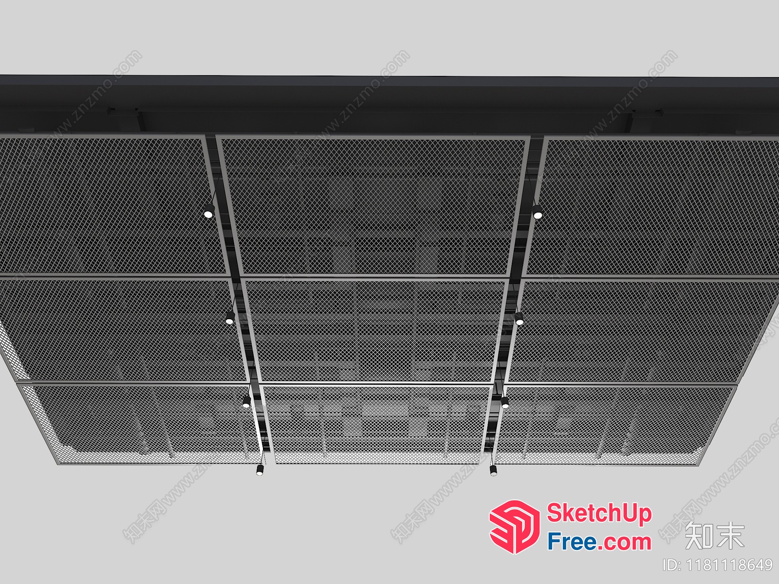 Metal Grid Ceiling Paneling 3D SketchUp File