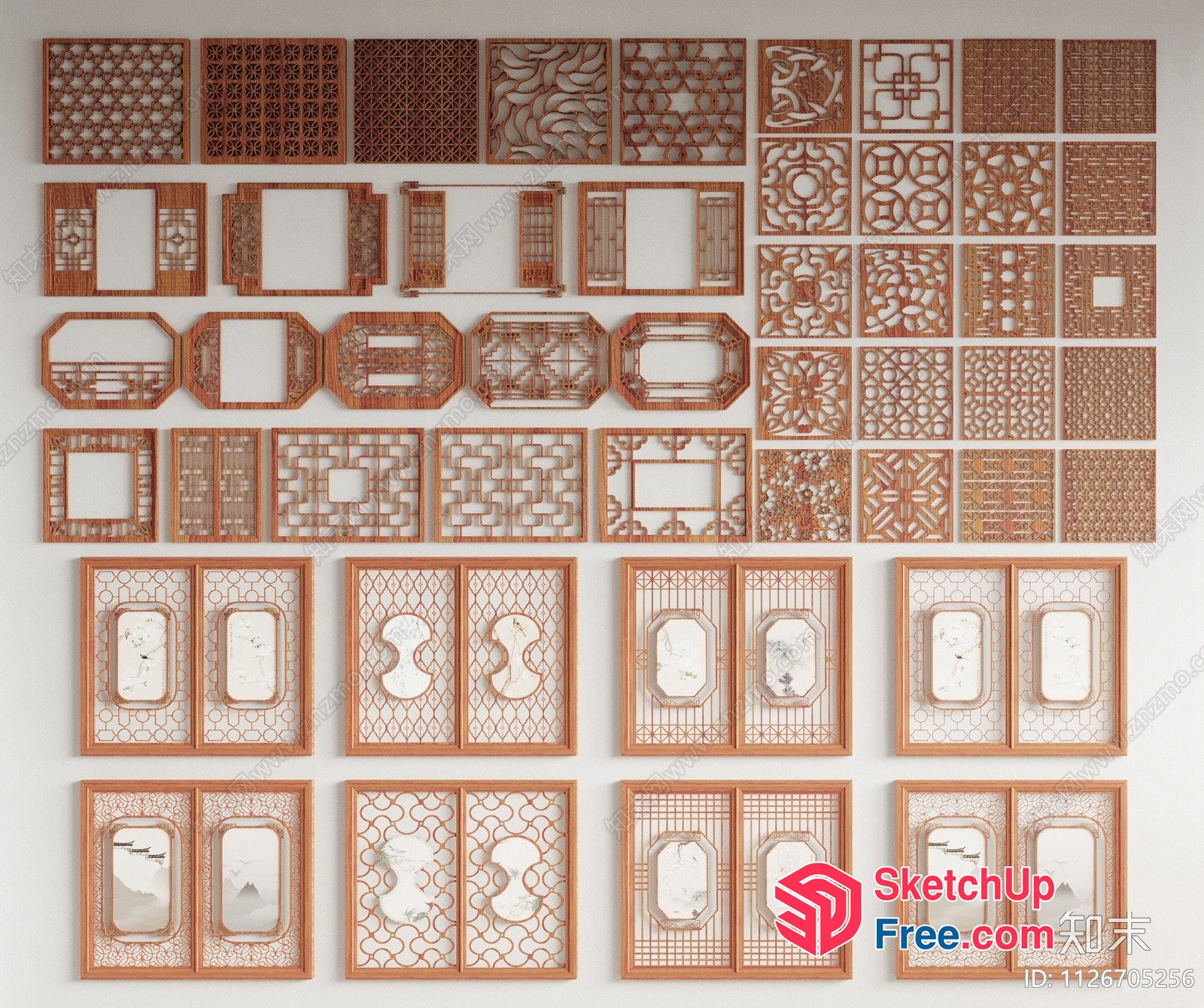 Intricate Geometric Patterns Framed 3D SketchUp File