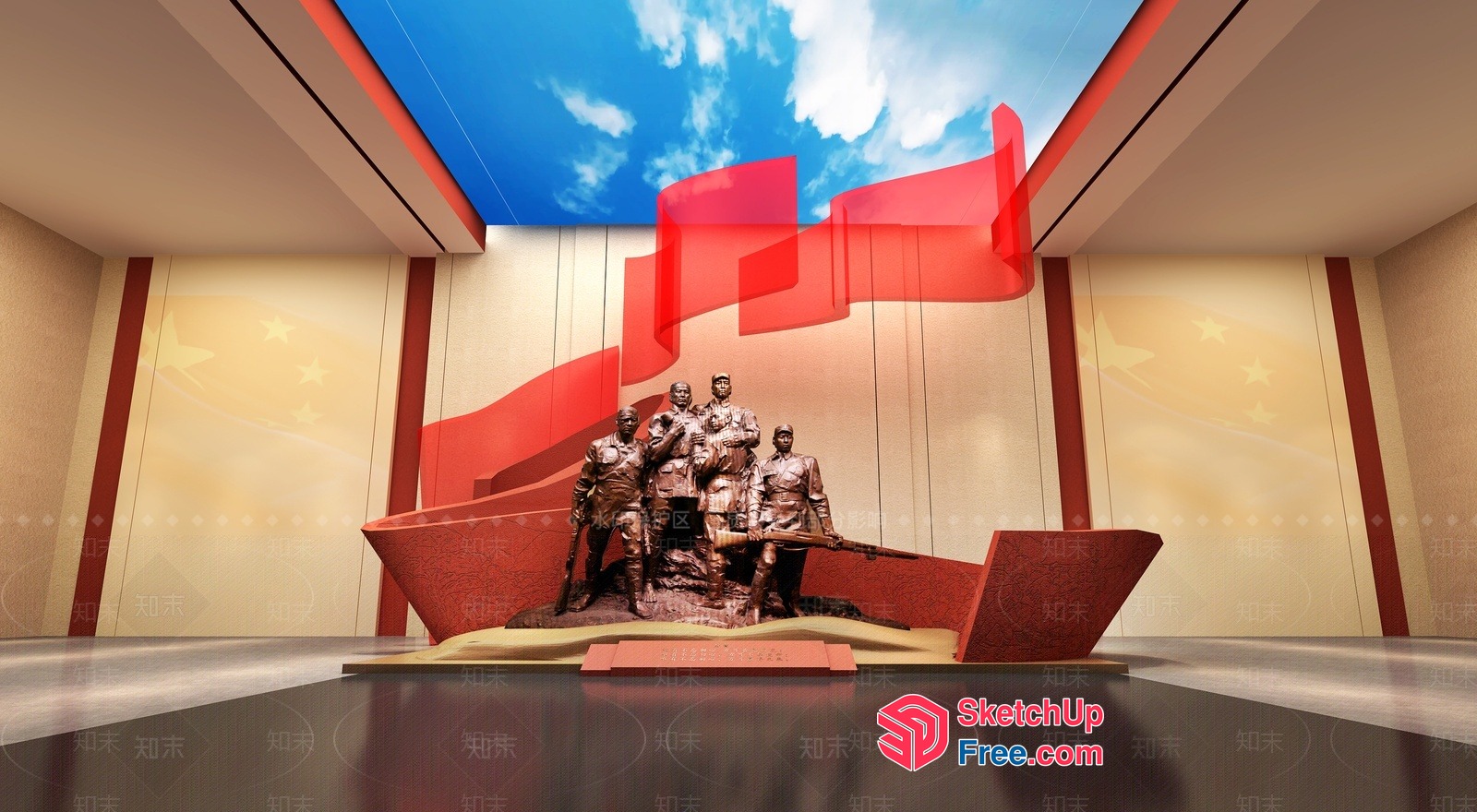 Monumental Tribute To Chinese Military Heroes 3D SketchUp File